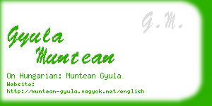 gyula muntean business card